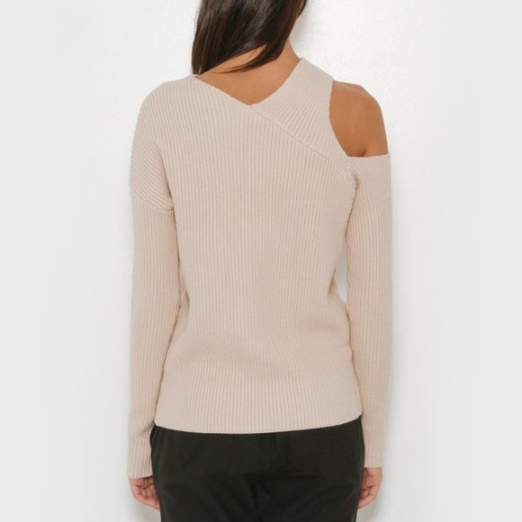 Nomia beige cut out asymmetrical knit sweater - Picture 8 of 8